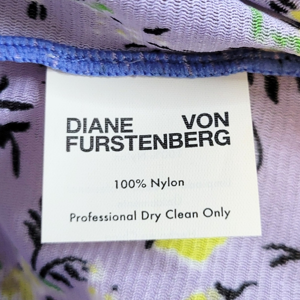 Diane Von Furstenberg Sheer Floral Short Sleeve Tops medium - Picture 6 of 6